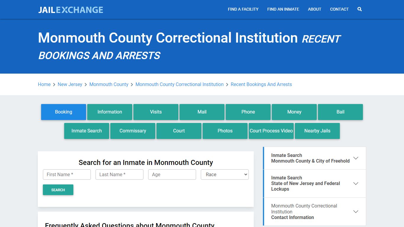 Monmouth County Correctional Institution Recent Bookings And Arrests